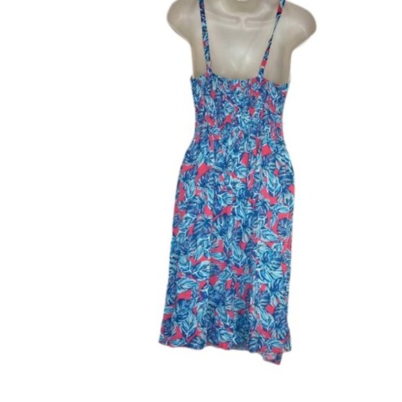 Island Planet Womens IP Mini Dress Pink Combo Tropical Floral Ringlet S New - Picture 3 of 3